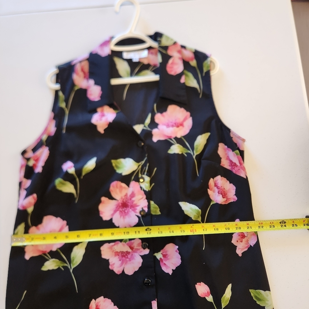 Vintage 90s Cottagecore Shift Shirt Dress Midi Sleeveless Floral Grunge size XL - Picture 12 of 12